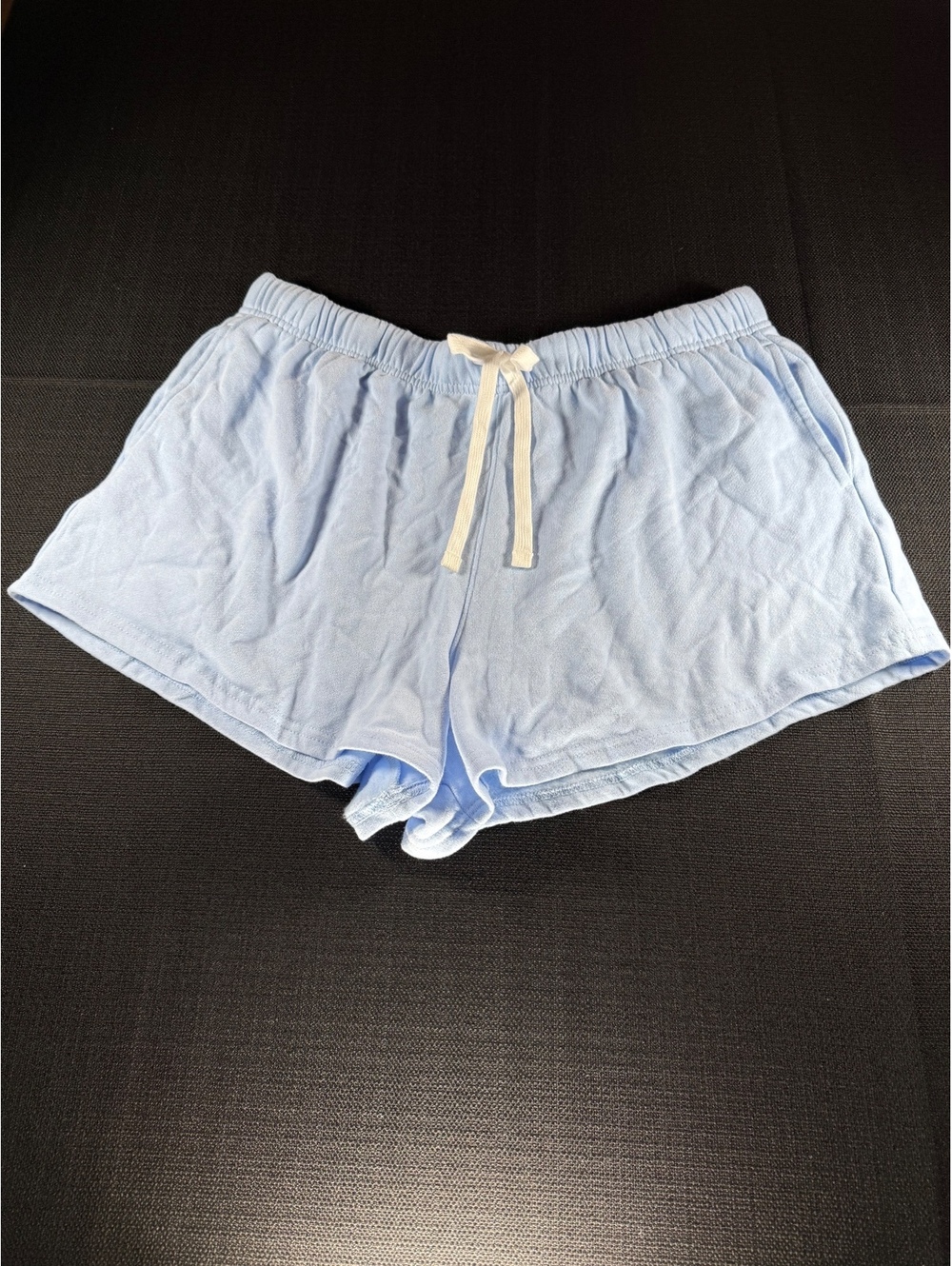 State of Mind Light Blue Fleece Lounge Shorts, Size Large